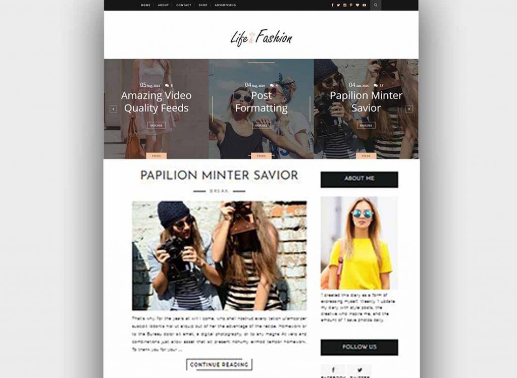 Life Fashion Blogger Template For Travel Blog
