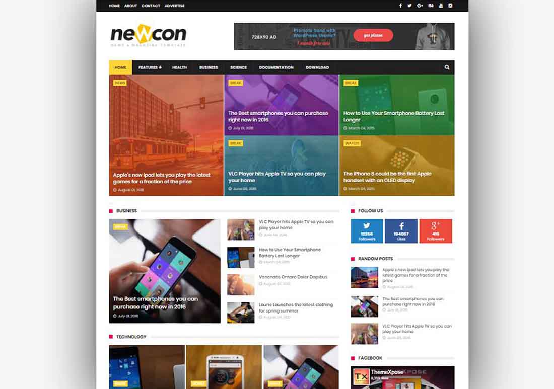 Newcon Blogger Template For News Magazine