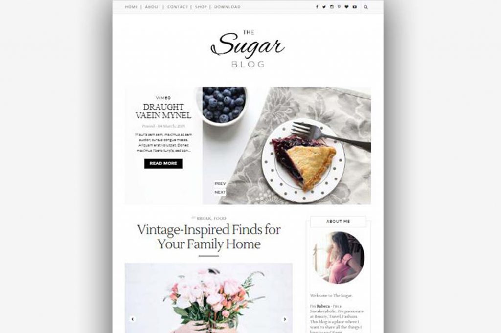 Sugar Blogger Template Minimal & Responsive