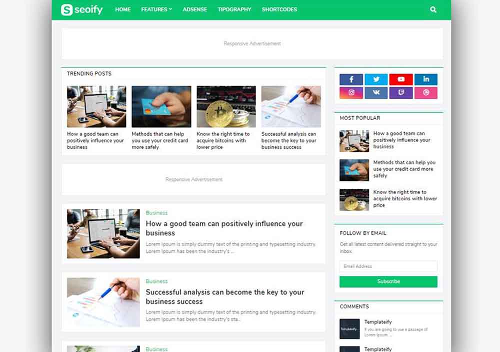 Seoify Blogger Template Responsive Seo Optimized