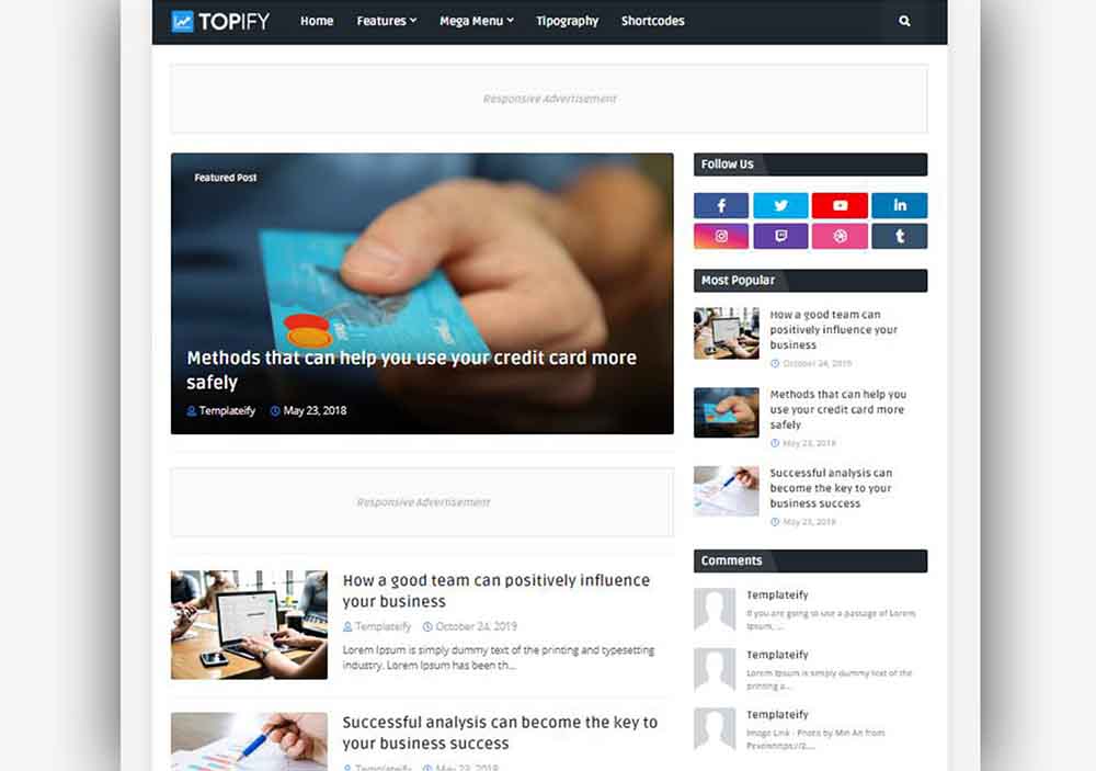 Topify Blogger Template Responsive Seo Optimized